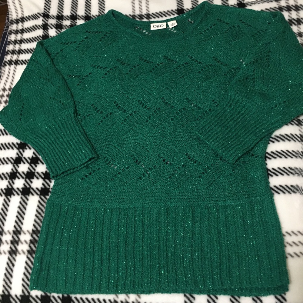Women’s CATO Sparkly OpenStitch DropSleeve Sweater